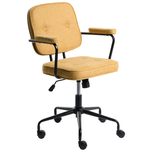 Beliani Desk Chair PAWNEE Fabric Yellow