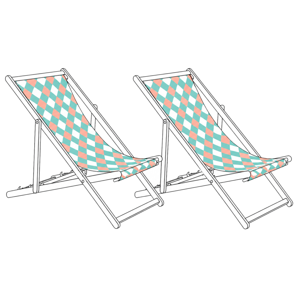 Photos - Furniture Cover Beliani Set of 2 Sun Lounger Replacement Fabrics ANZIO/AVELLINO 113 x 44 cm Green 