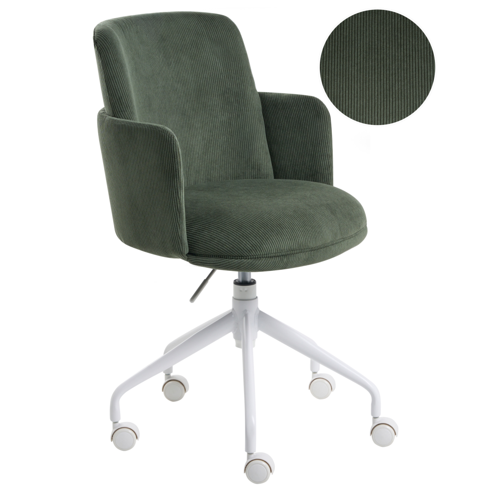 Beliani Office Chair Dryden Corduroy Dark Green