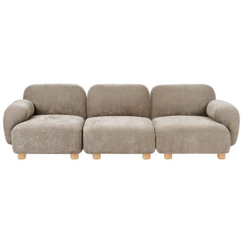 Beliani Modular Sofa 3 Seater AMLI Beige Fabric