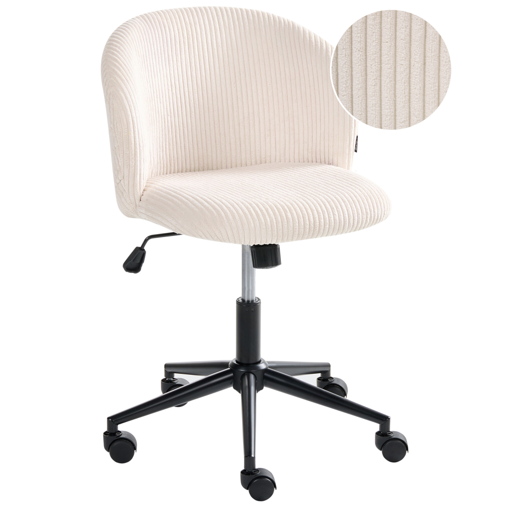 Beliani Office Chair Miles Corduroy Off-White