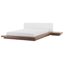 Waterbed Faux Leather ZEN 180 x 200 cm (EU Super King) Brown Ash Wood