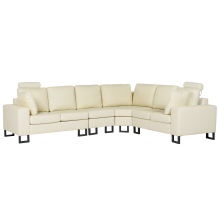 Corner Sofa 6 Seater STOCKHOLM Leather Light Beige Left Hand