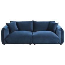Sofa 3 Seater LUVOS Velvet Dark Blue
