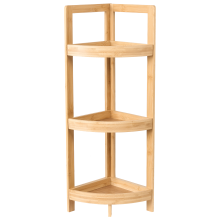 Corner Shelving Unit ILLAMPU Bamboo Light Brown