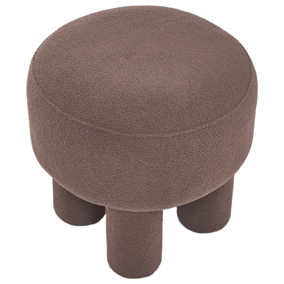 Beliani Footstool Canby Boucle Brown