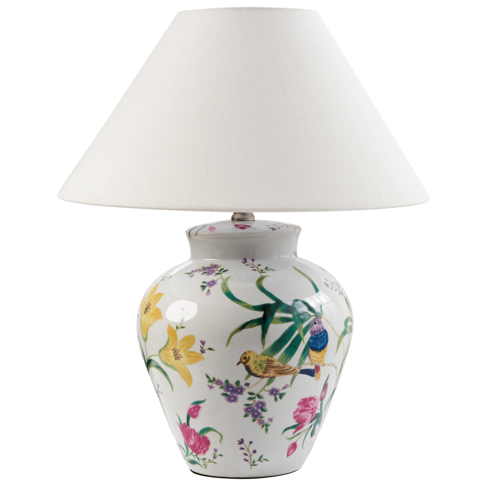 Beliani Table Lamp Diogo Porcelain White