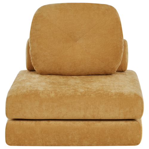 Beliani Single Sofa Bed OLDEN Chenille Mustard