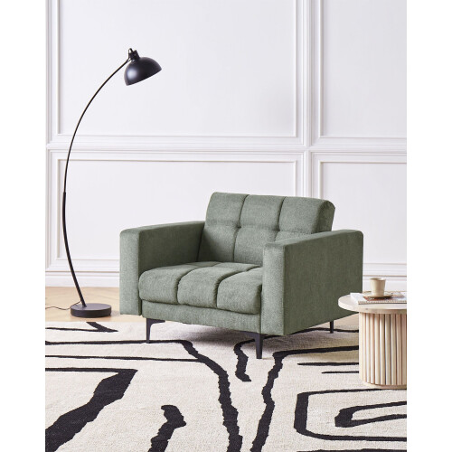 Beliani Armchair ALNES Fabric Dark Green 1