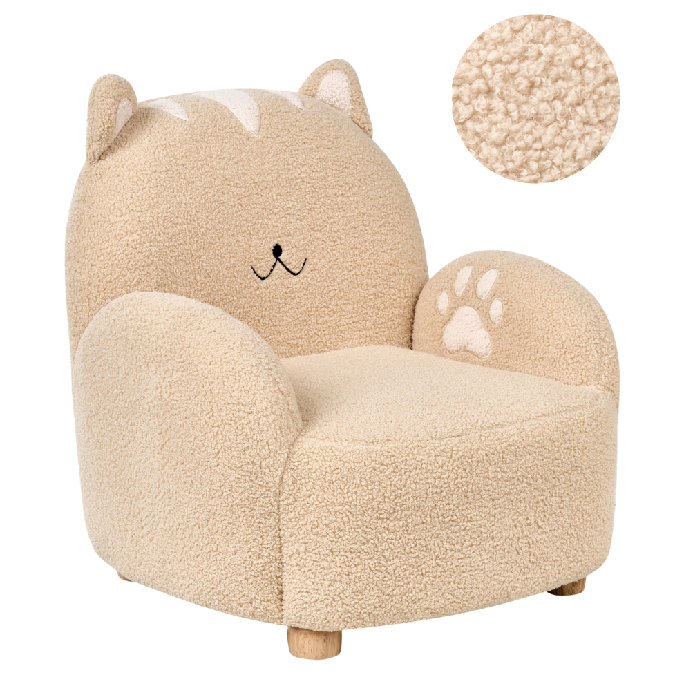 Kids Armchair Cat ZOAR Boucle Beige-image-OPC-PJ59QF5-NEW