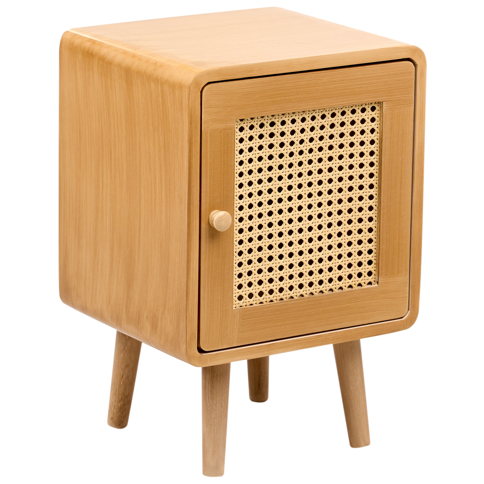 Beliani Bedside Table Lefroy Light Brown