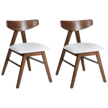Set of 2 Dining Chairs LACOTA Wood Dark Brown/ Grey