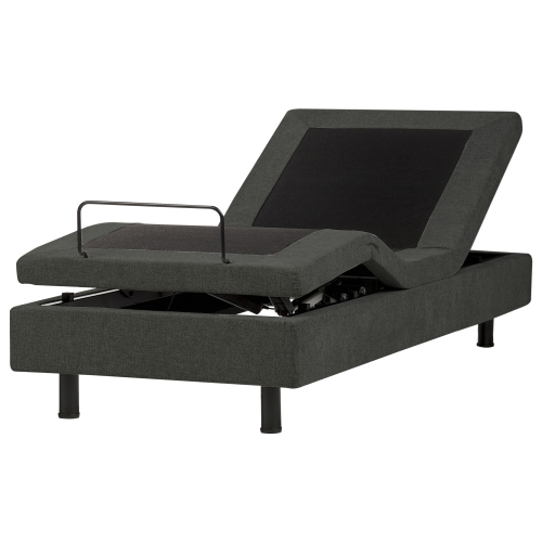 Beliani Adjustable Bed without Headboard Fabric CASTELLAN 90 x 200 cm (EU Single) Dark Grey
