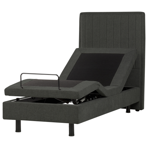 Beliani Adjustable Bed Fabric CASTELLAN 80 x 200 cm (EU Small Single) Dark Grey