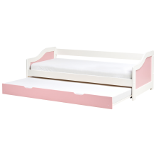 Trundle Bed Pine Wood LUNERAY 90 x 200 cm (EU Single) Pink