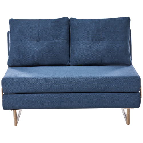 Beliani Sofa Bed 2 Seater JERSLEV Fabric Blue