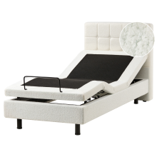 Adjustable Bed Boucle DUKE 90 x 200 cm (EU Single) Off-White