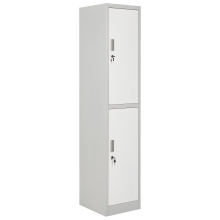 2-Tier Storage Locker ATHLETE Metal Grey/ White