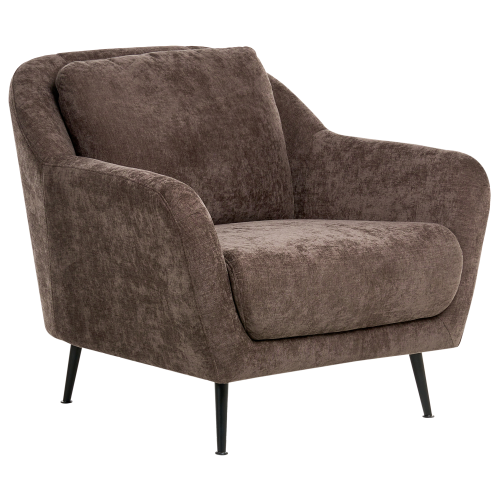 Beliani Armchair EIBY Chenille Dark Brown