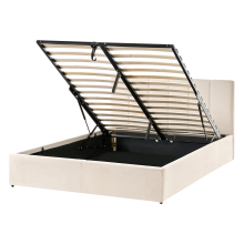 Ottoman Bed DREUX Velvet Light Beige 140 x 200 cm (EU Double)