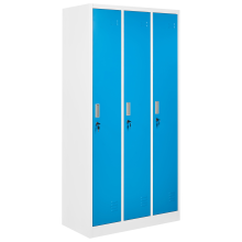 3-Door Storage Locker ATHLETE Metal White/ Blue