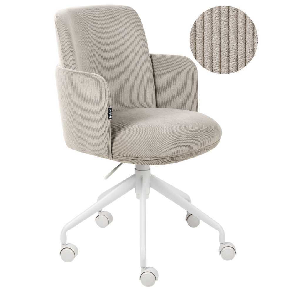 Beliani Office Chair Dryden Corduroy Taupe