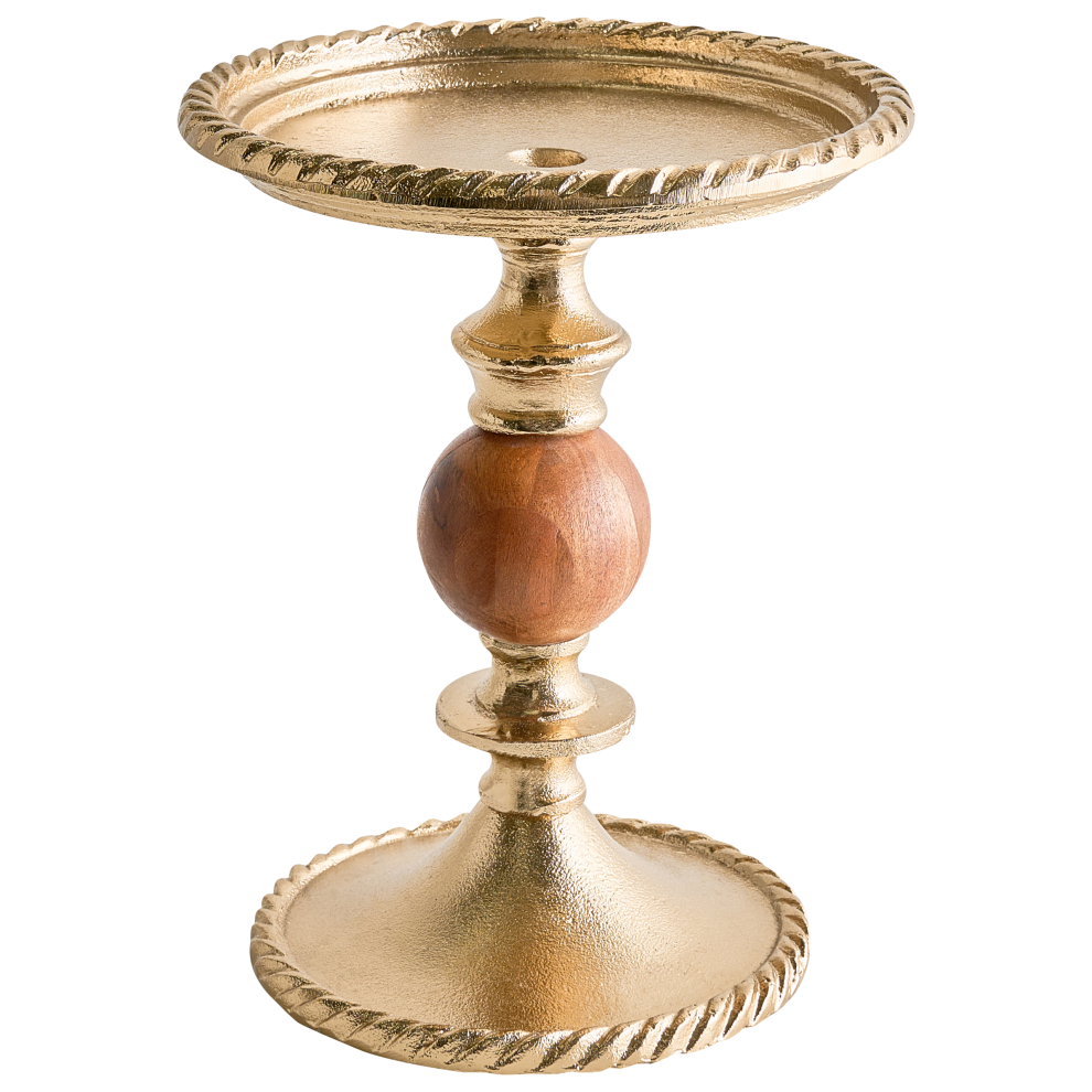 Beliani Candle Holder Vodno Metal 31 Cm Gold