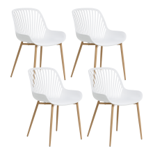Set of 4 Dining Chairs KLEVE White