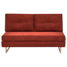 Sofa Bed 3 Seater JERSLEV Fabric Red