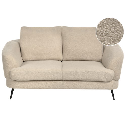 Beliani Sofa 2 Seater KJAER Boucle Light Beige
