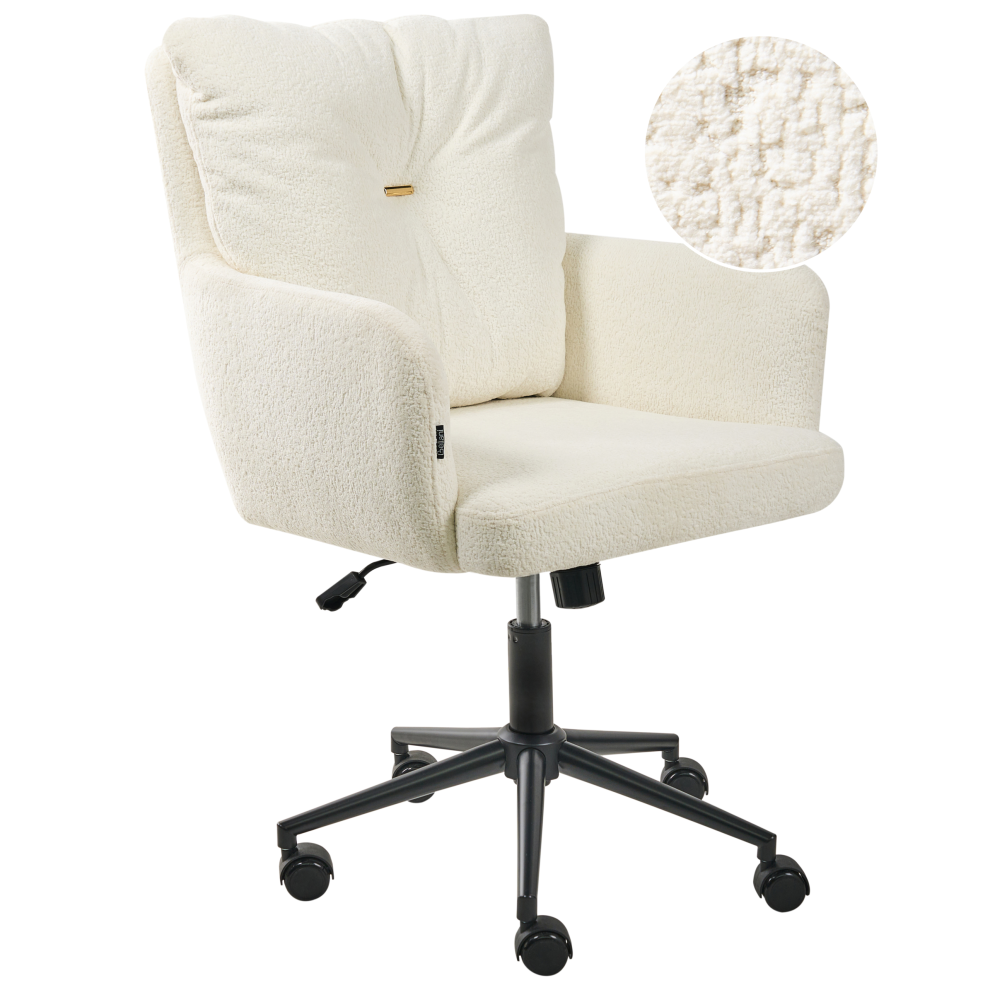 Beliani Desk Chair Alpine Boucle Off-White