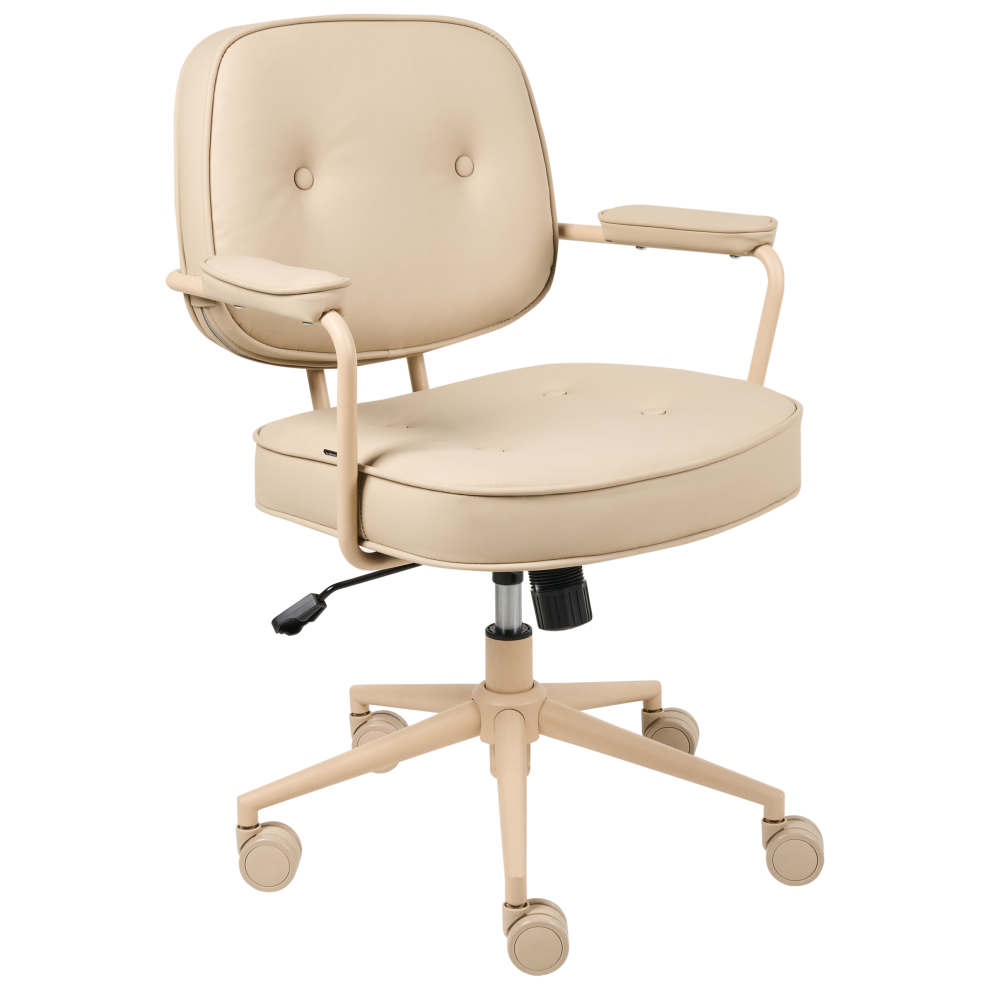Beliani Desk Chair Paramus Faux Leather Beige