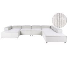 Modular Corner Sofa 5 Seater ARDAL Left Hand Off-White Corduroy