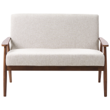 Sofa 2 Seater ESRUM Fabric Dark Brown/ Grey