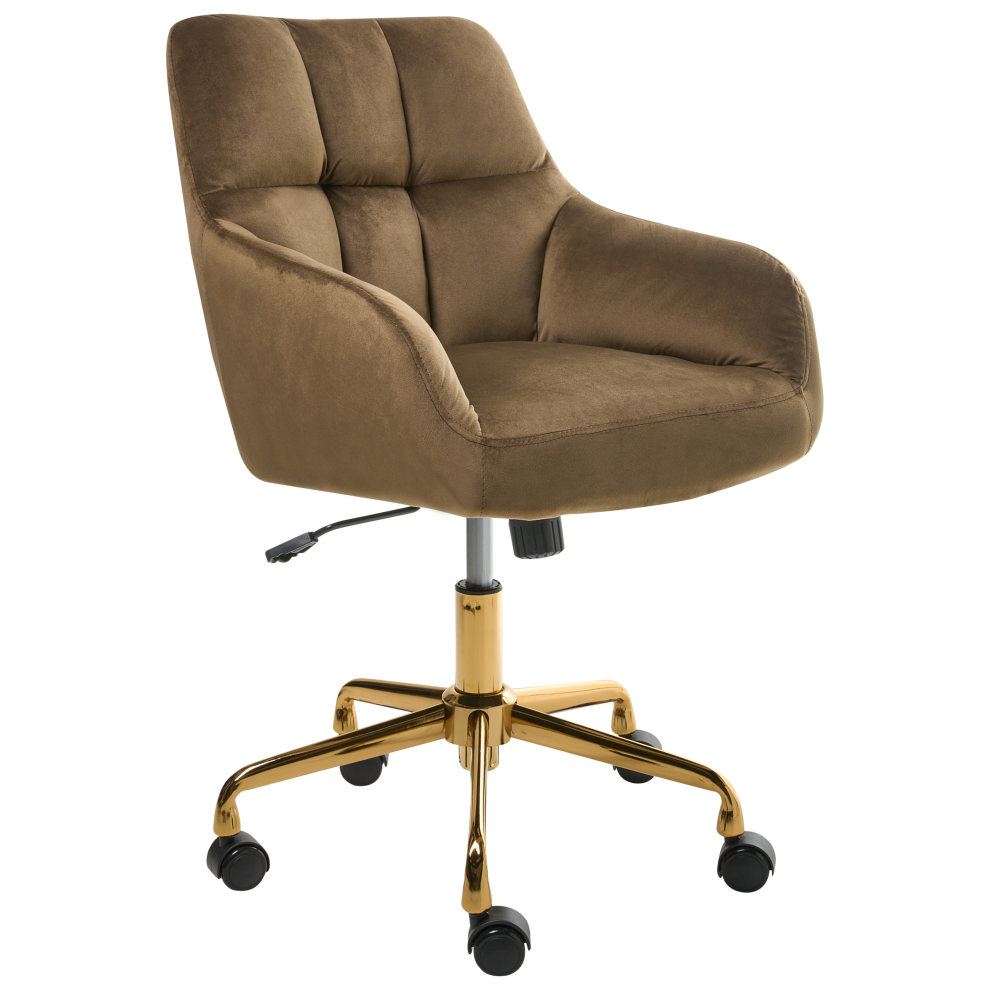 Beliani Desk Chair Palmdale Velvet Brown