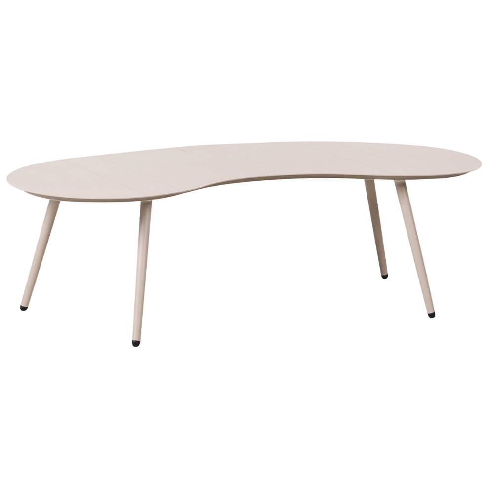 Beliani Garden Coffee Table Parori 65 Cm 130 Cm Metal Beige