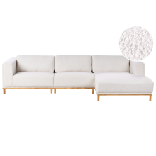 Corner Sofa 5 Seater VENG Fabric Off-White Left Hand