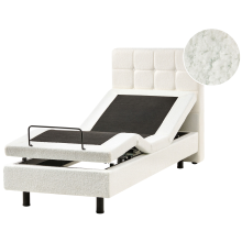 Adjustable Bed Boucle DUKE 80 x 200 cm (EU Small Single) Off-White