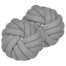 Set of 2 Decorative Cushions AKOLA Boucle 31 x 31 cm Grey Solid