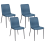 Beliani Set of 4 Dining Chairs GLENDIVE Fabric Dark Blue 1