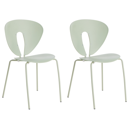 Beliani Set of 2 Dining Chairs TRACY Light Green