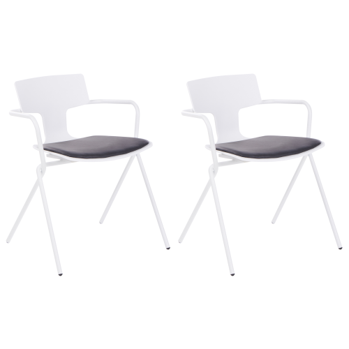 Beliani Set of 2 Conference Chairs MANSON Black/ White