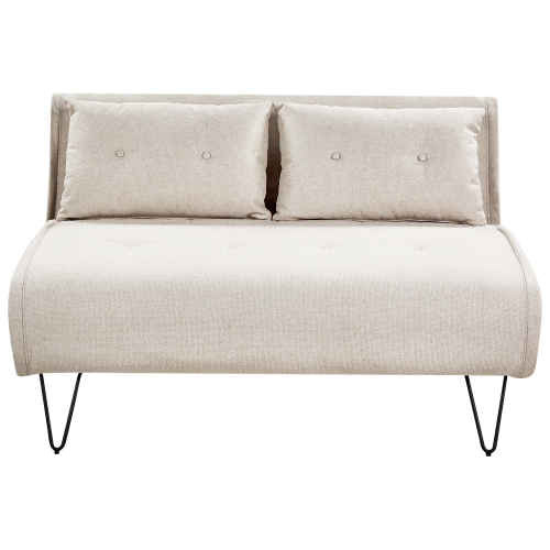 Beliani Sofa Bed 2 Seater VESTFOLD Fabric Light Beige