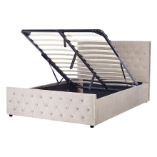 Ottoman Bed AMIENS Velvet Taupe 140 x 200 cm (EU Double)