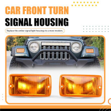 1Pair Amber Lens Front Turn Signal Light Housings 55155629AB 55155628AB for TJ 97-06 55157033AA 55157032AA