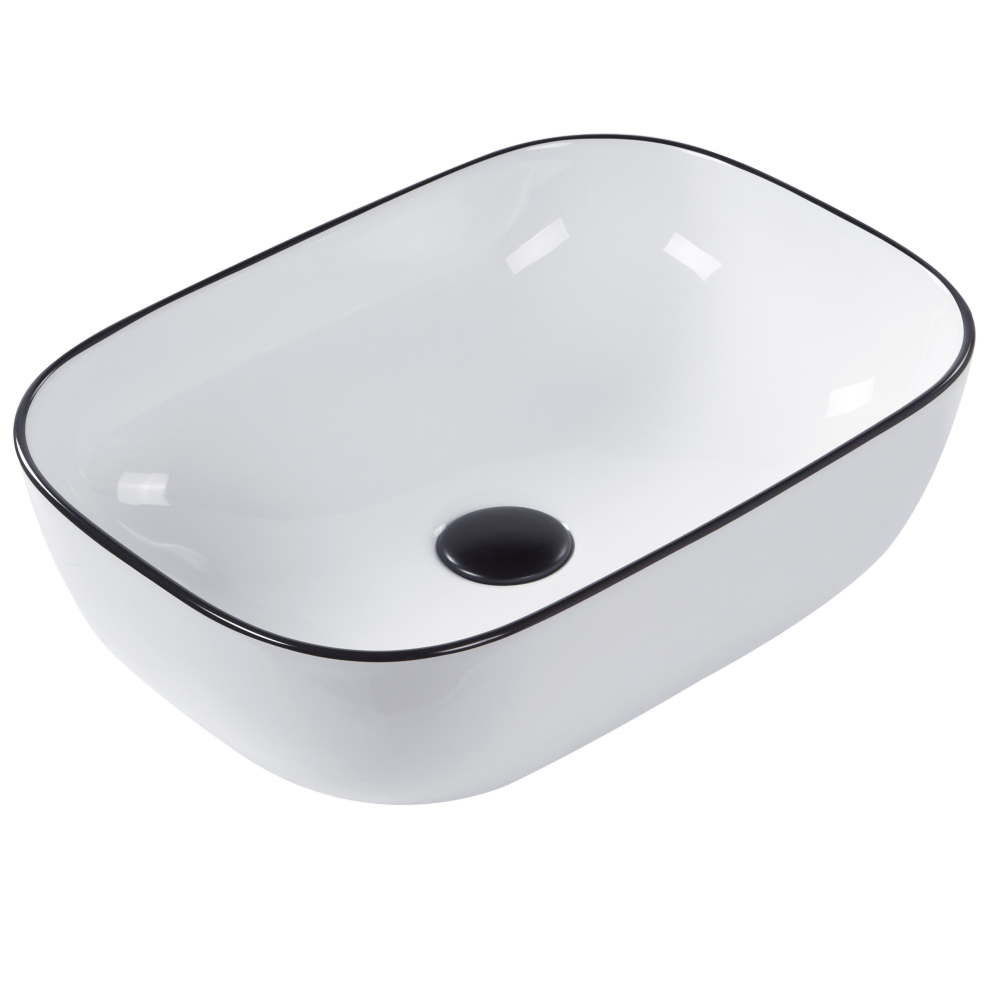 Beliani Countertop Basin Xert White 460 X 330 Mm Ceramic