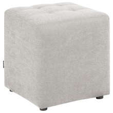 Pouffe KANSAS Fabric Light Grey