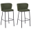 Beliani Set of 2 Bar Chairs MINA Dark Green 1
