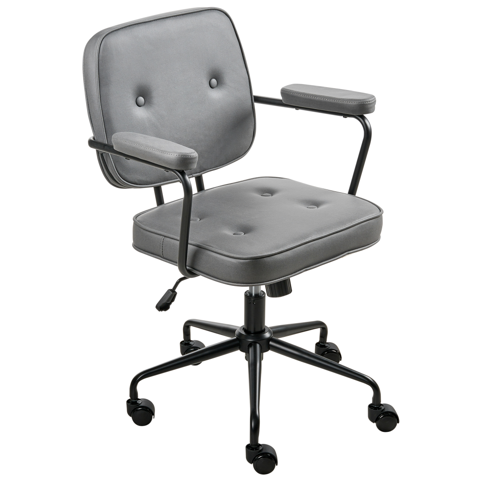 Beliani Desk Chair Pawnee Velvet Grey