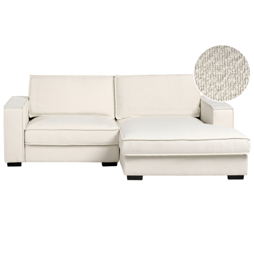 Beliani Corner Sofa KOLDING Boucle Light Beige Left Hand